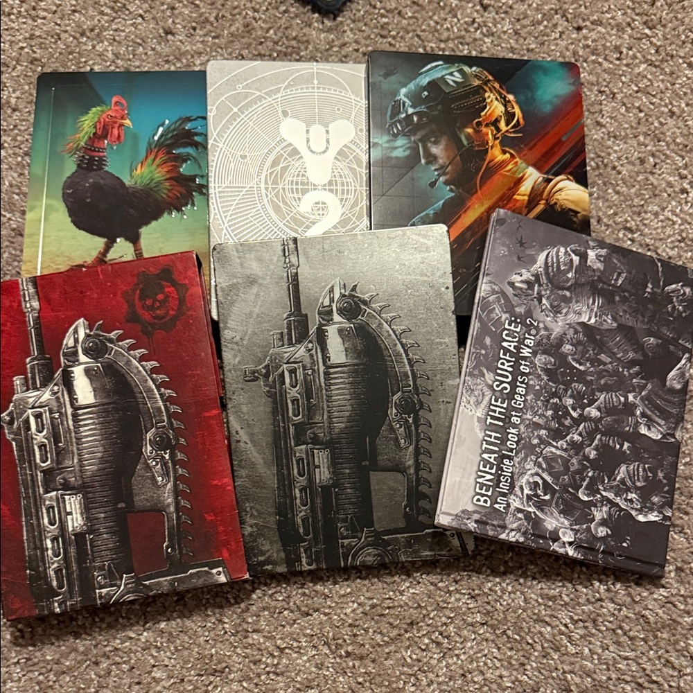 Video Game Steelbook & Art Book Lot - Multicolor Covers